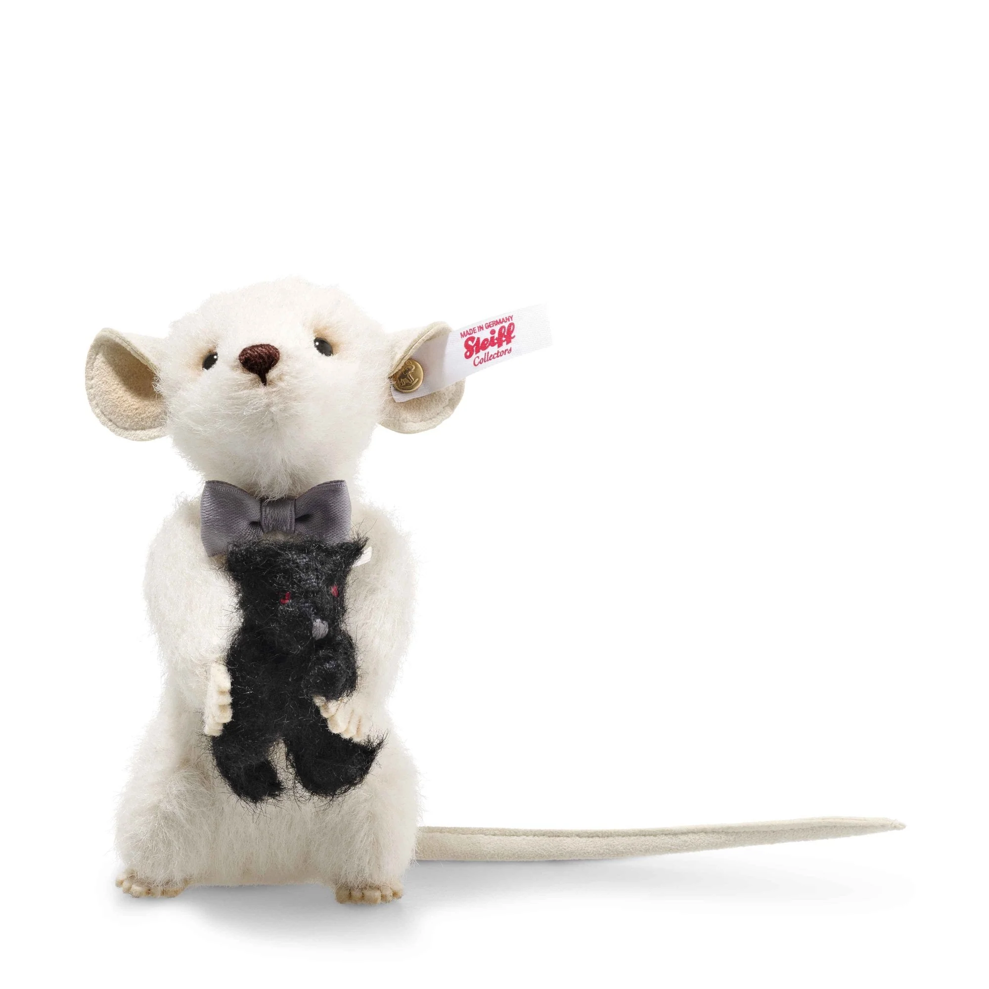 Peky Mouse with Teddy Bear (12cm White)