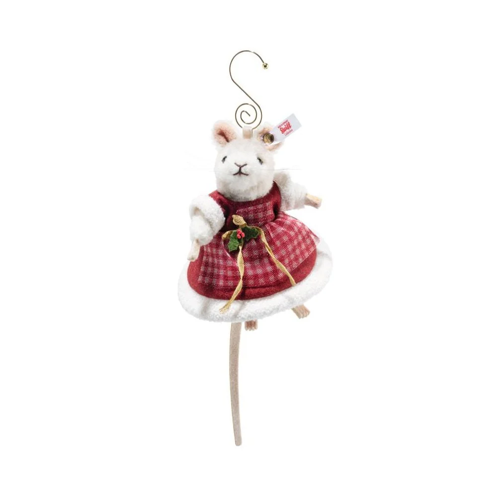 Mrs Santa Mouse Ornament