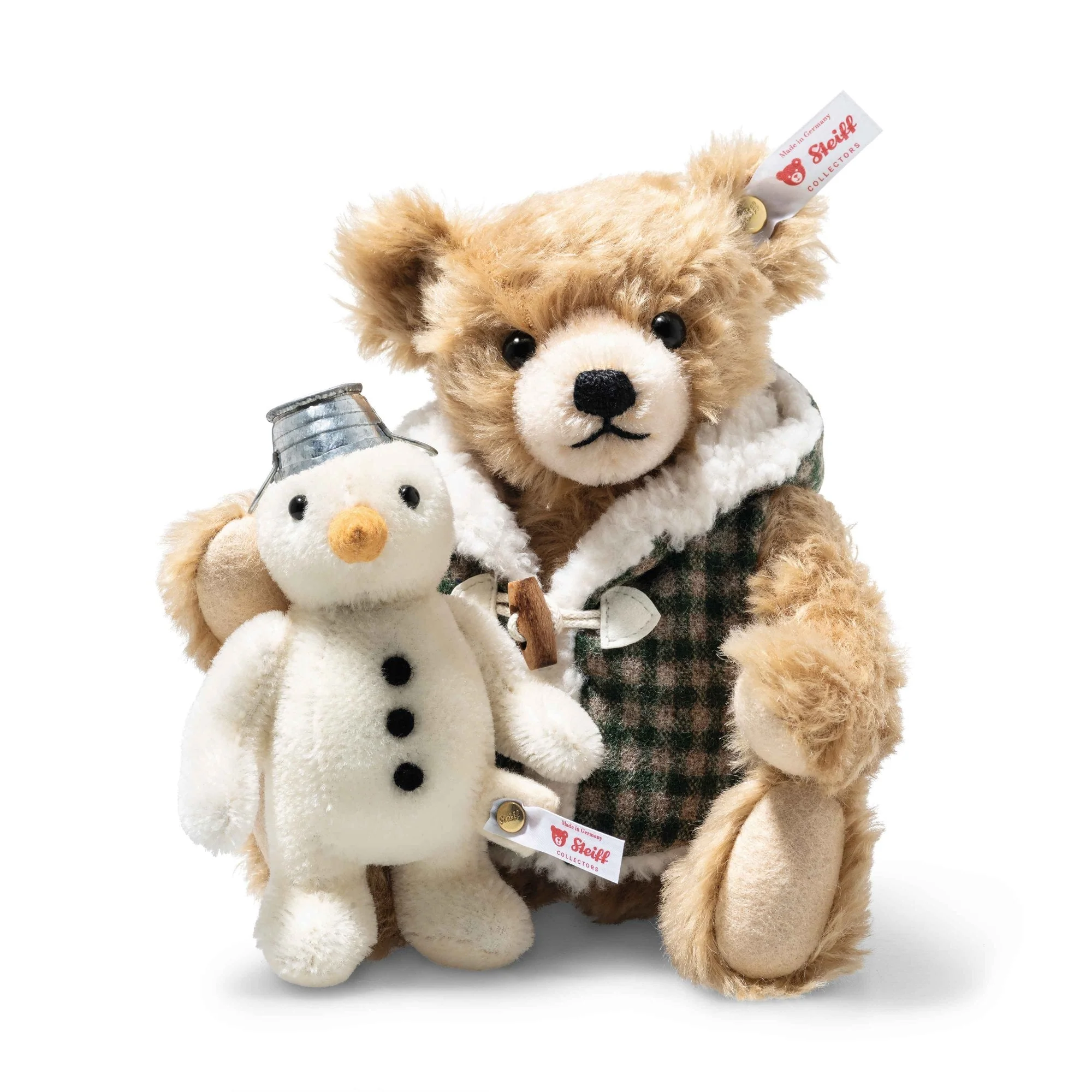 Teddy Bear With Snowman (23cm, Beige)