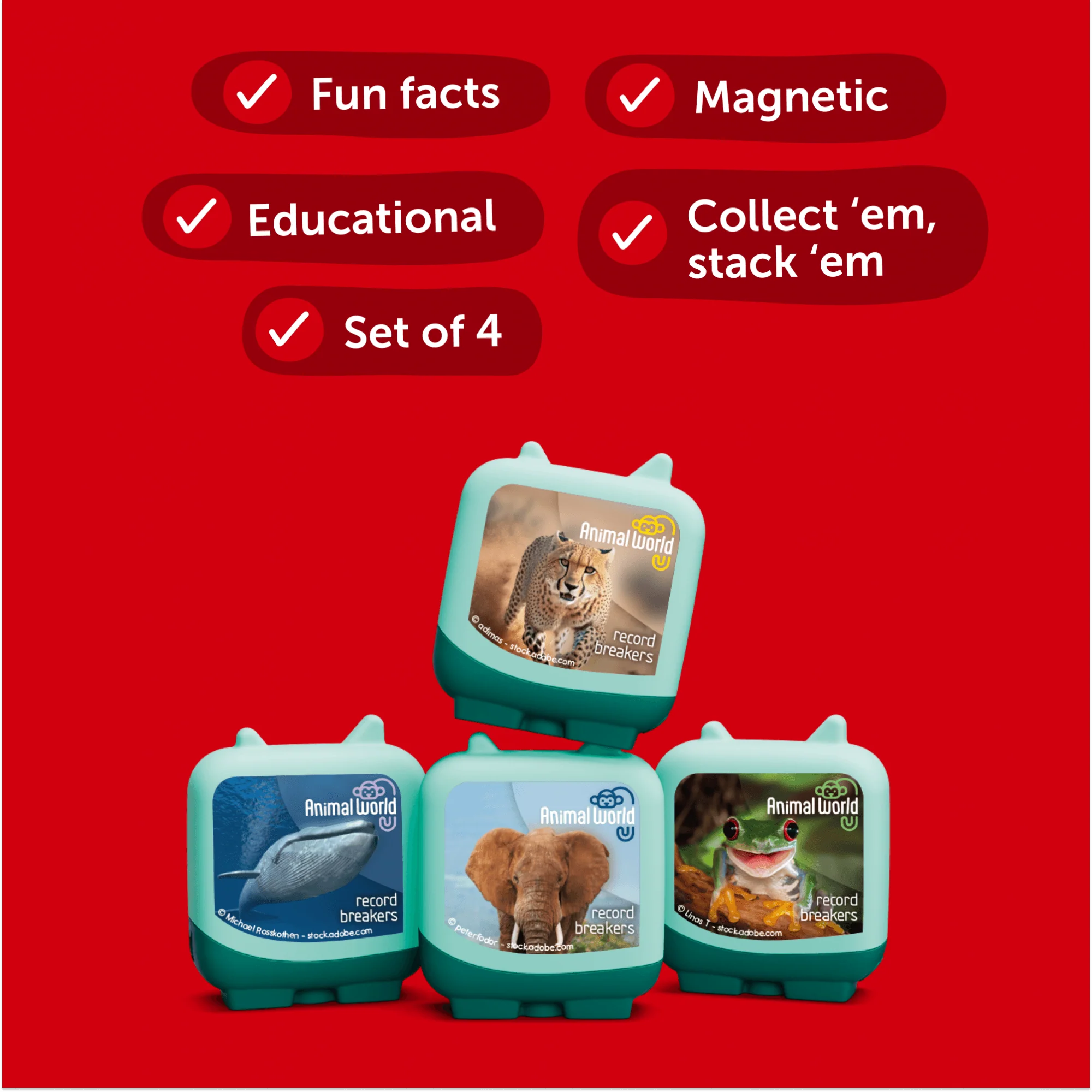 Animal World: Record Breakers (Set of 4 Clever Pocket Tonies) - Image 3