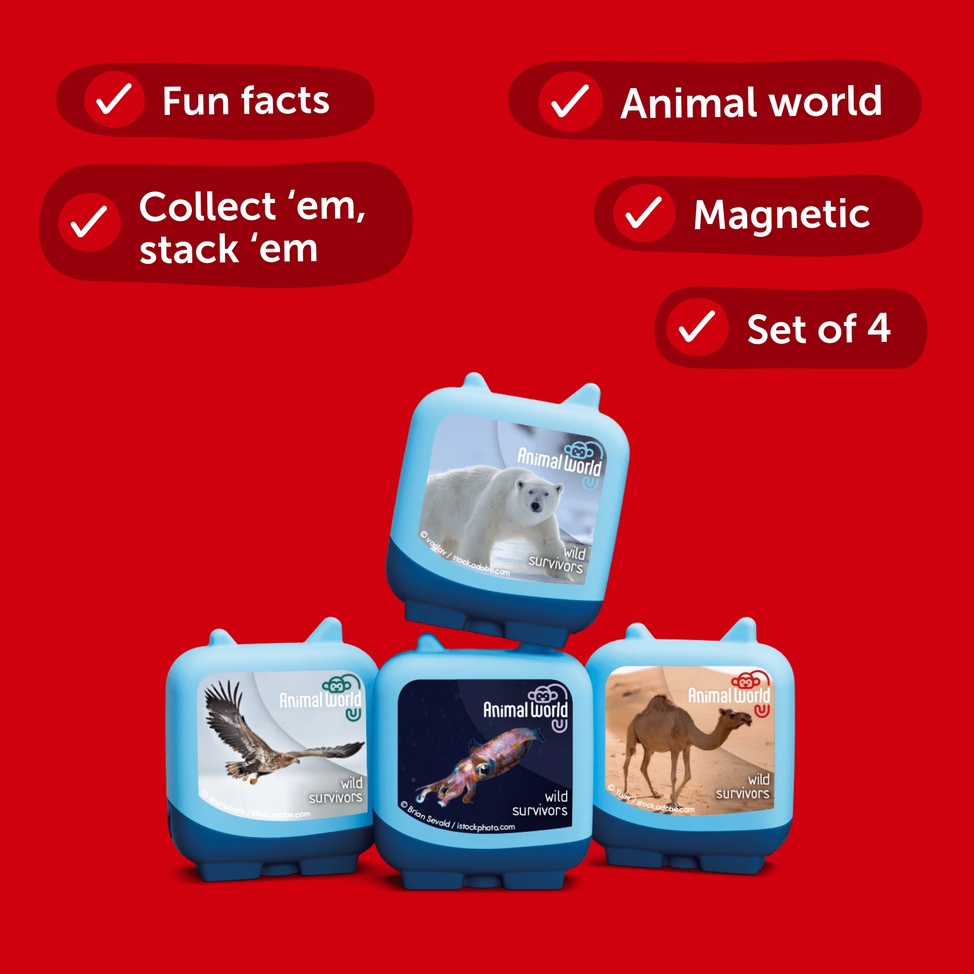 Animal World - Wild Survivors (Set of 4 Clever Pocket Tonies) - Image 3