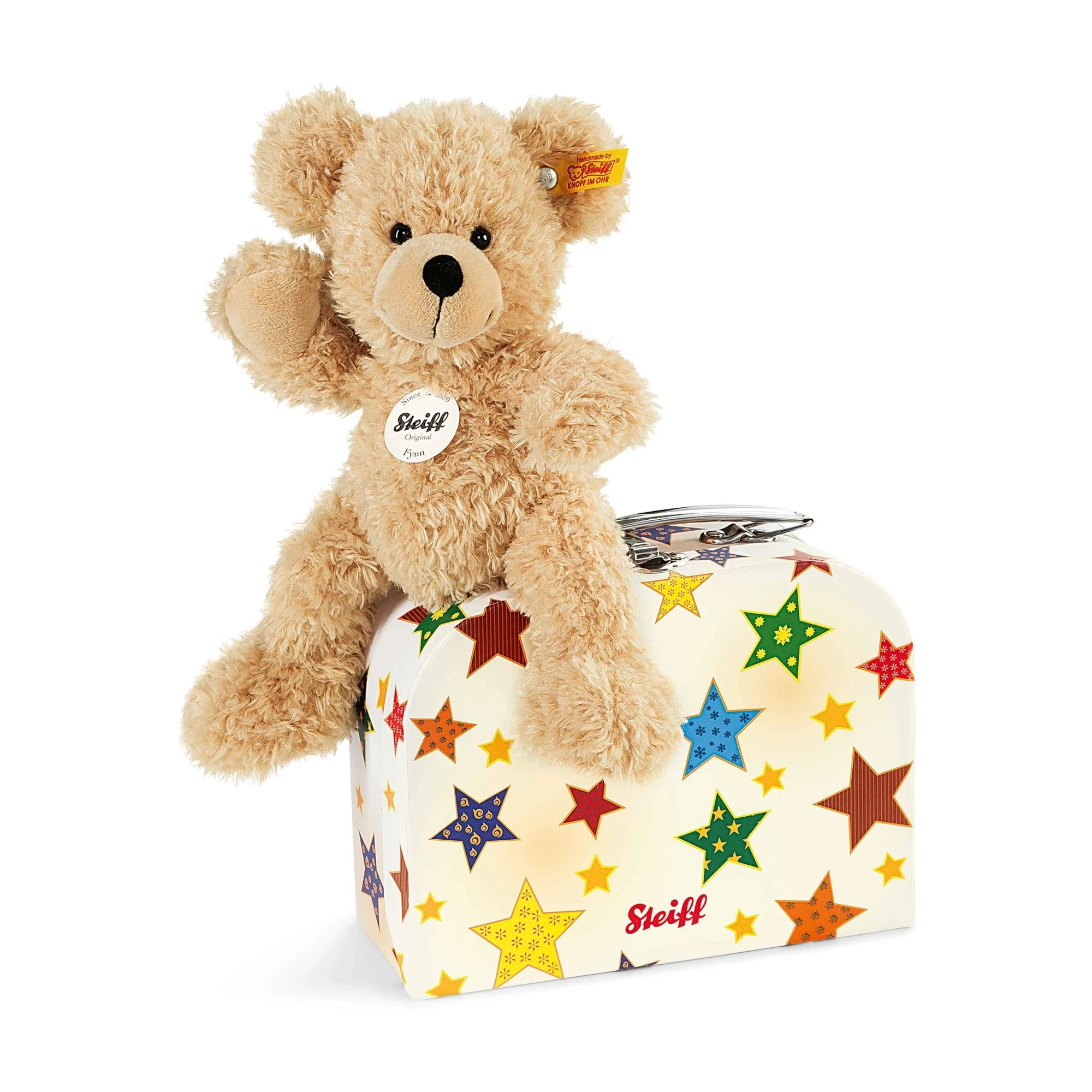Fynn Teddy bear in starry suitcase