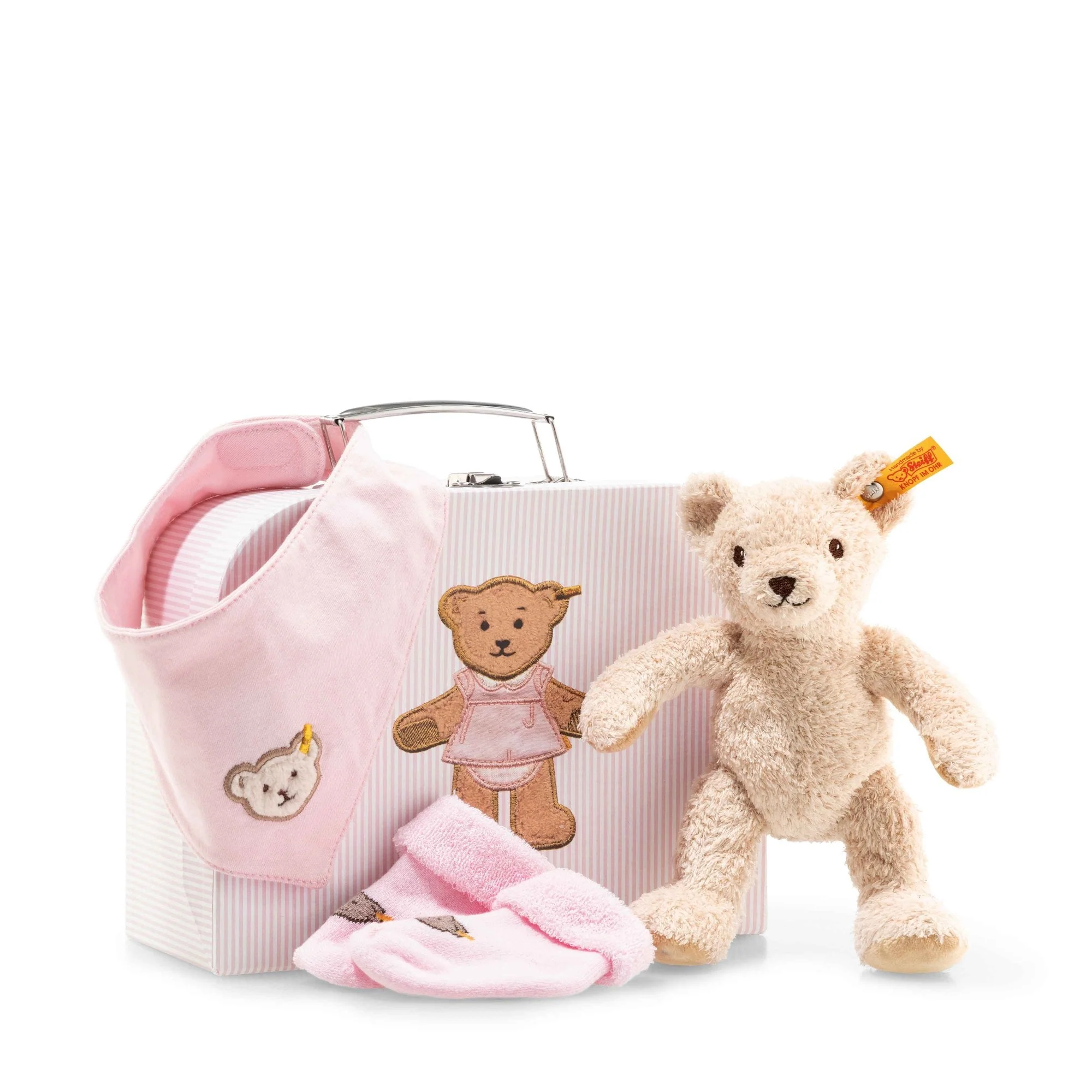 Steiff Baby Gift Set (Beige/Pink)