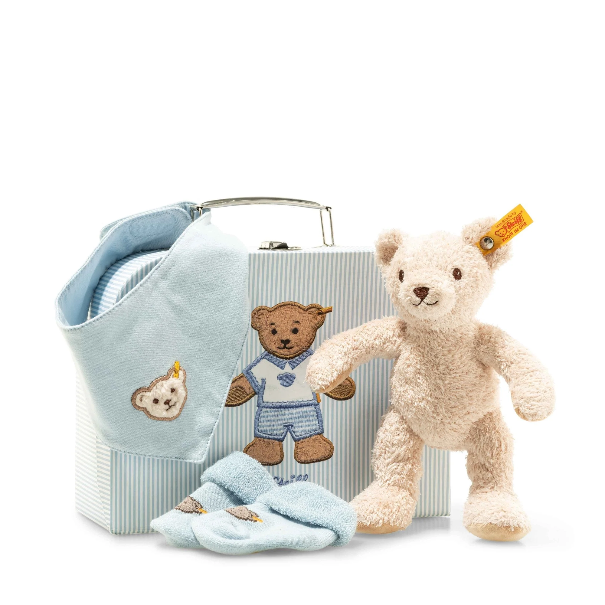 Steiff Baby Gift Set (Beige/Blue)