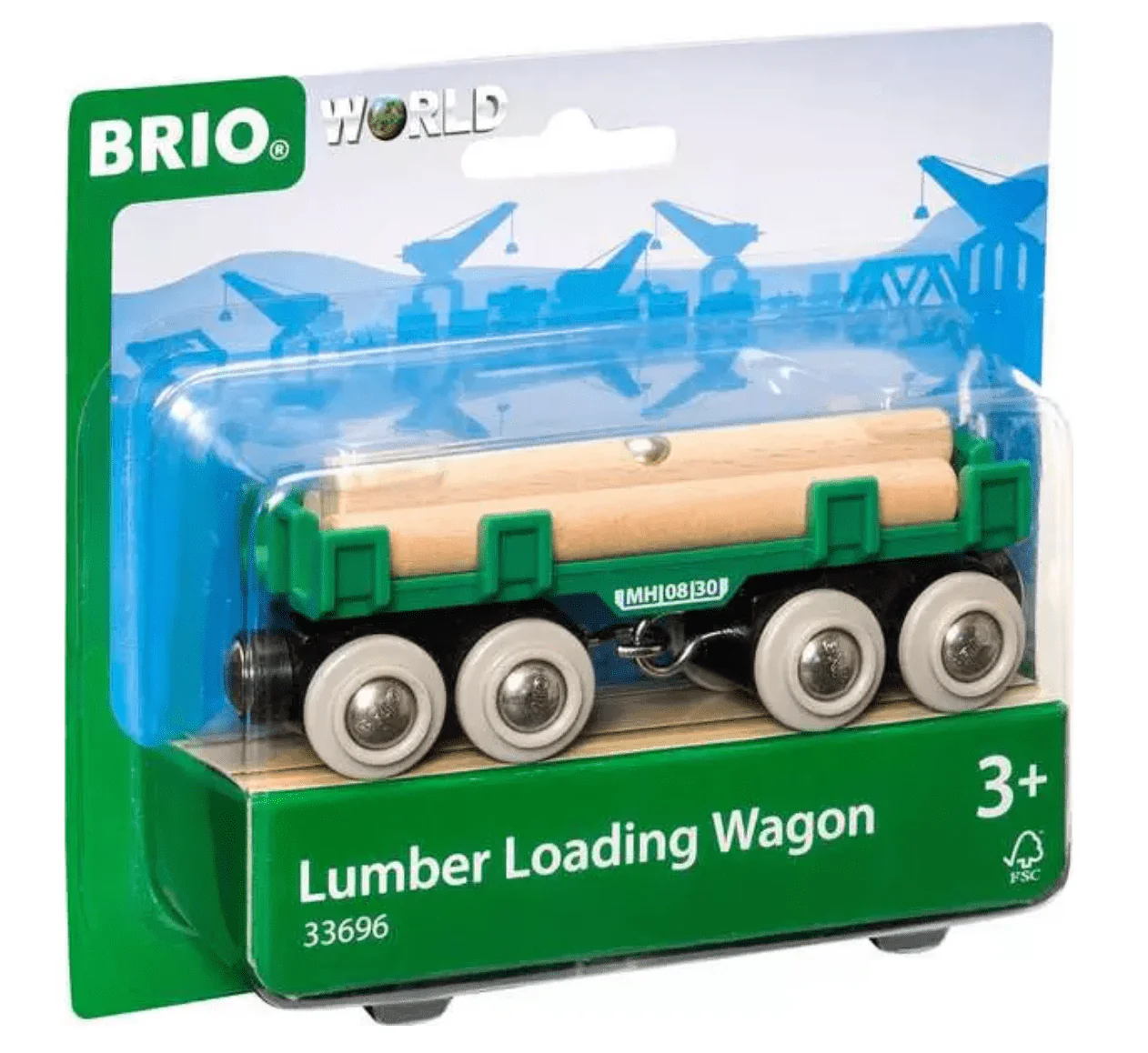BRIO World Lumber Loading Wagon.