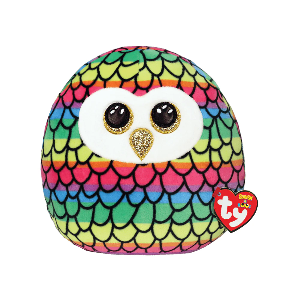 Squish A Boo: Owen Owl Medium (Rainbow)