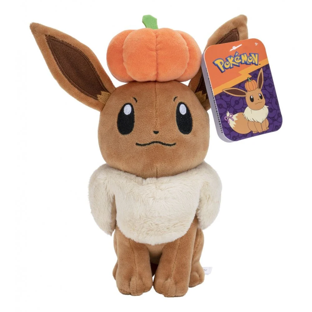 Pokemon 8" Seasonal Eevee Plush with Pumpkin