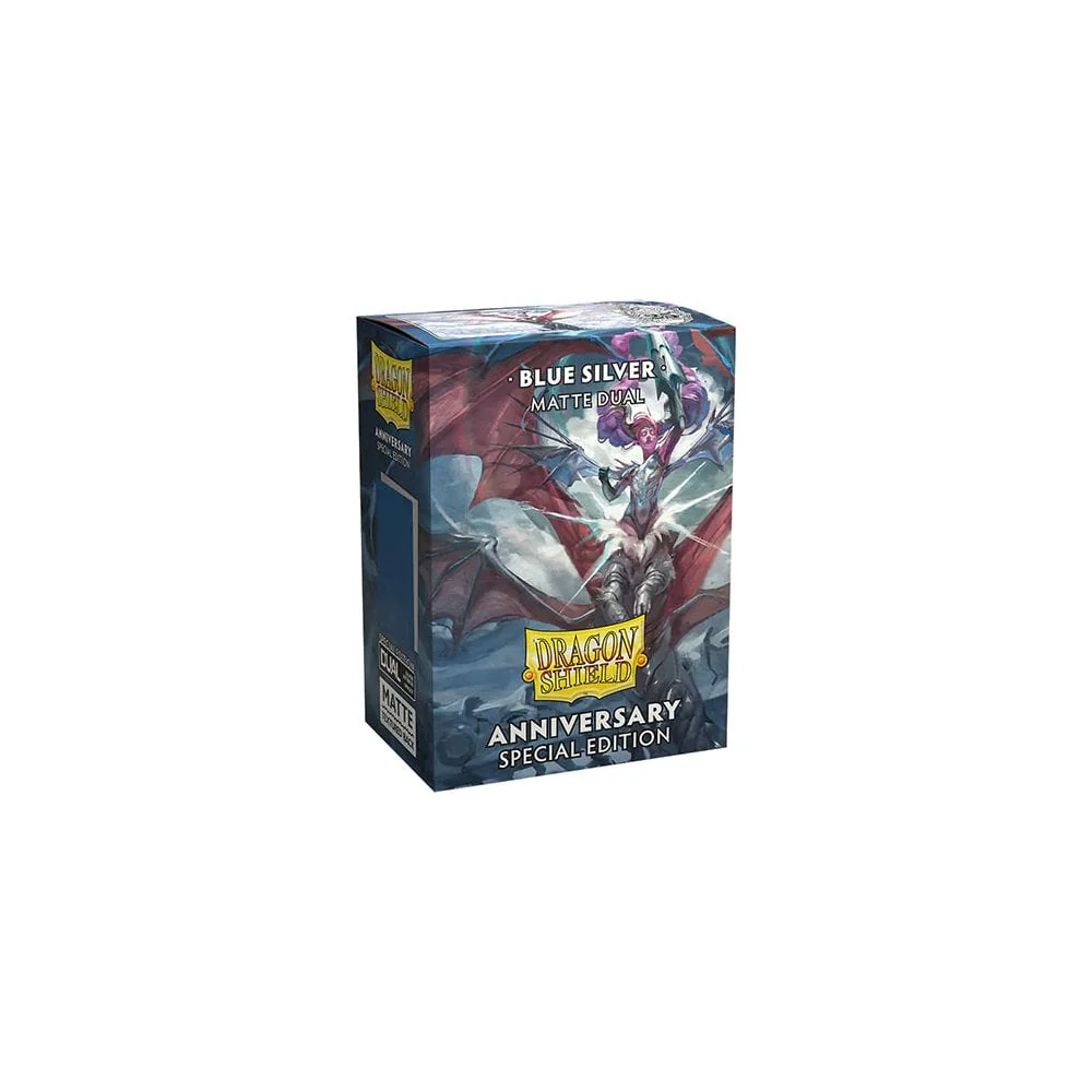 Dragon Shield - Dual Matte Standard Size Sleeves - Limited Edition Anniversary Special Blue Silver (100)
