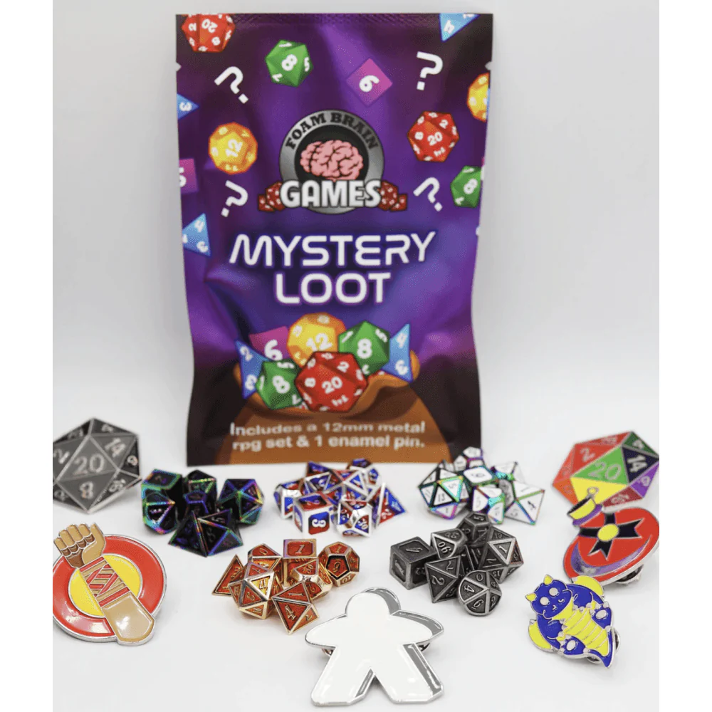 Epic Mystery Loot: Mini Metal RPG Set + Enamel Pin