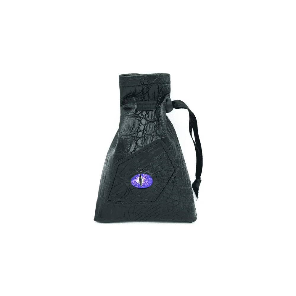 Black Leatherette Dark Mage Eye Dice Bag