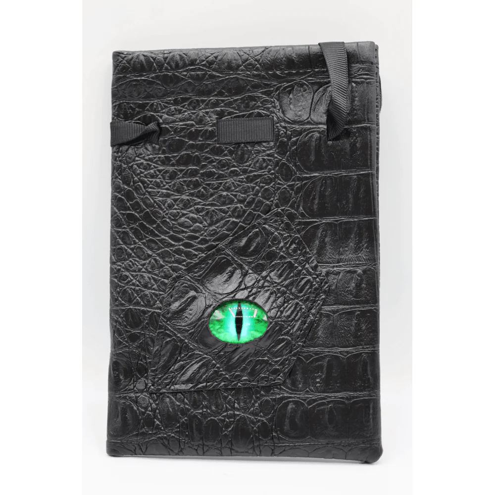 Black Leatherette Jade Dragon Eye Dice Bag