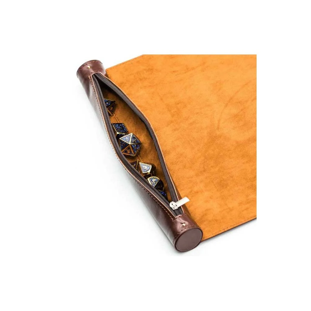 Red Roll Up Leatherette Dice Mat