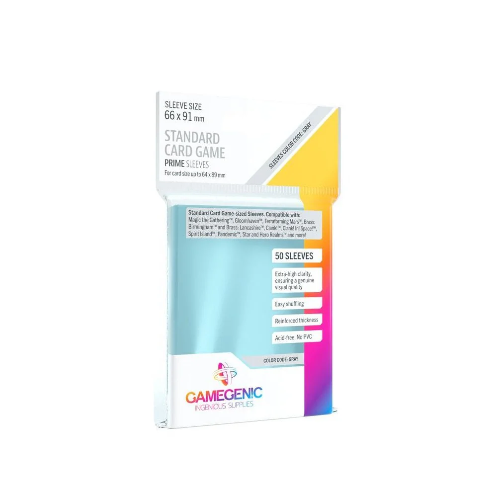 Gamegenic PRIME: Clear Standard Card Game Sleeves (50) (Colour Code: Gray)