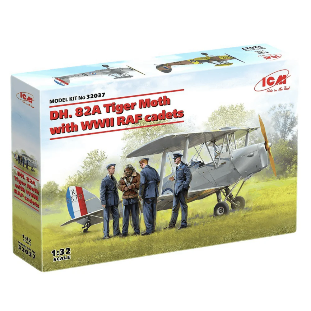 DH. 82A Tiger Moth Aircraft with WWII RAF Cadets (4 Figures)