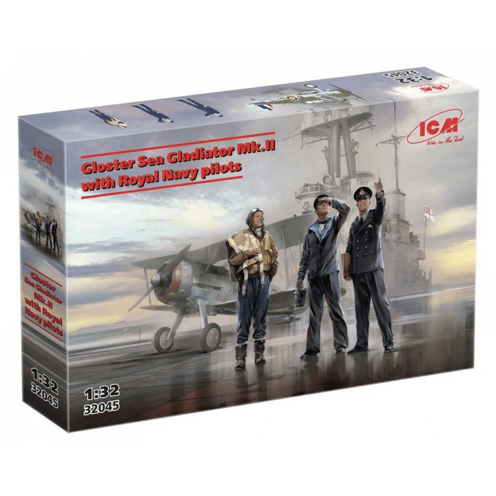 Gloster Sea Gladiator Mk.II with 3 Royal Navy Pilot Figures