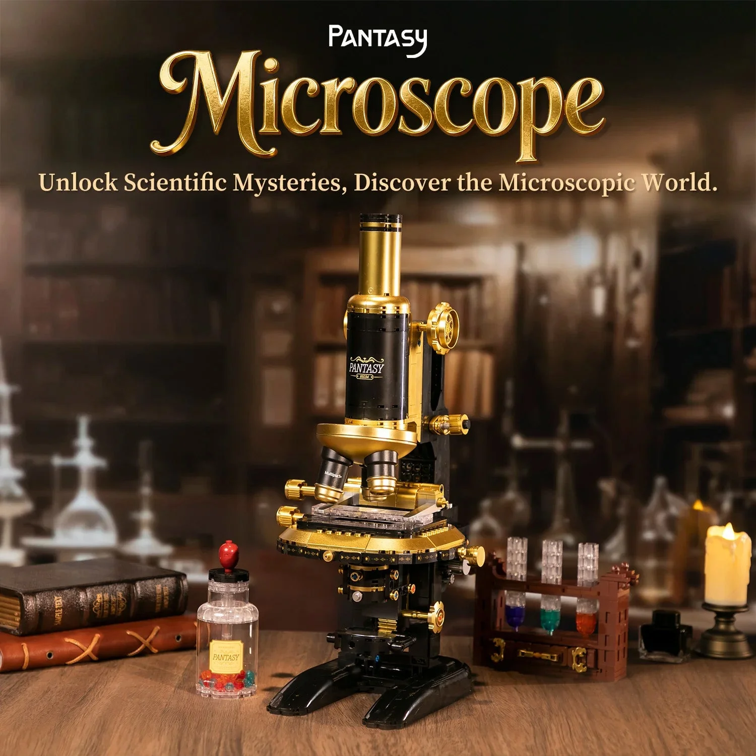Retro Microscope With Accessories Set - 1107 pcs - Image 3