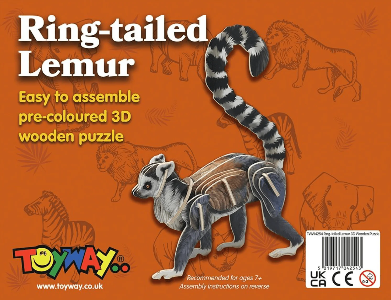 Ring-Tailed Lemur 3D Wooden Puzzle