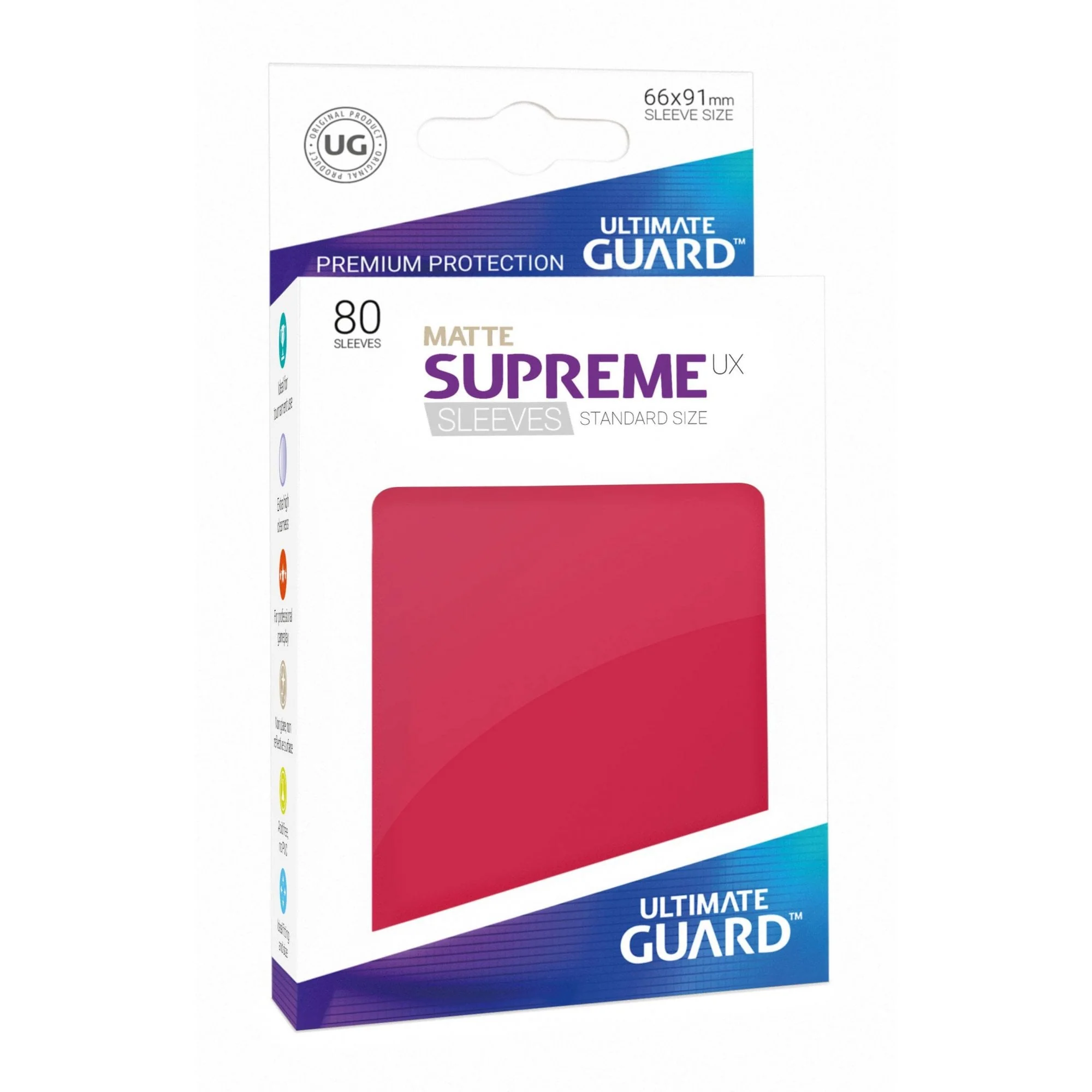 UG Red Matte Standard Supreme UX Sleeves (80)