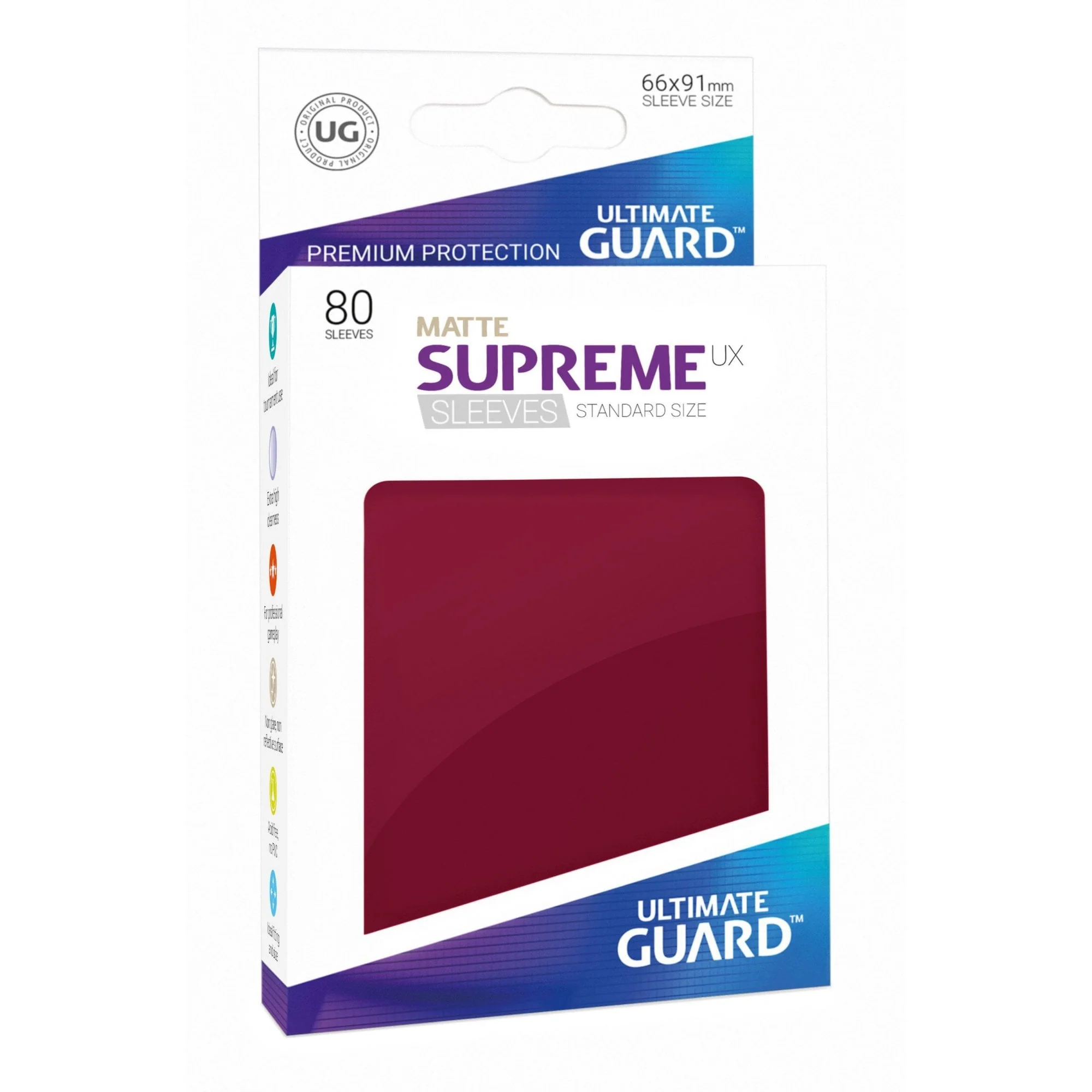 UG Burgundy Matte Standard Supreme UX Sleeves (80)