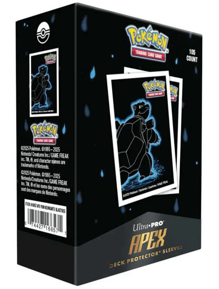 Pokemon Neon Kanto Apex Deck Protector Sleeves - Blastoise (105ct)