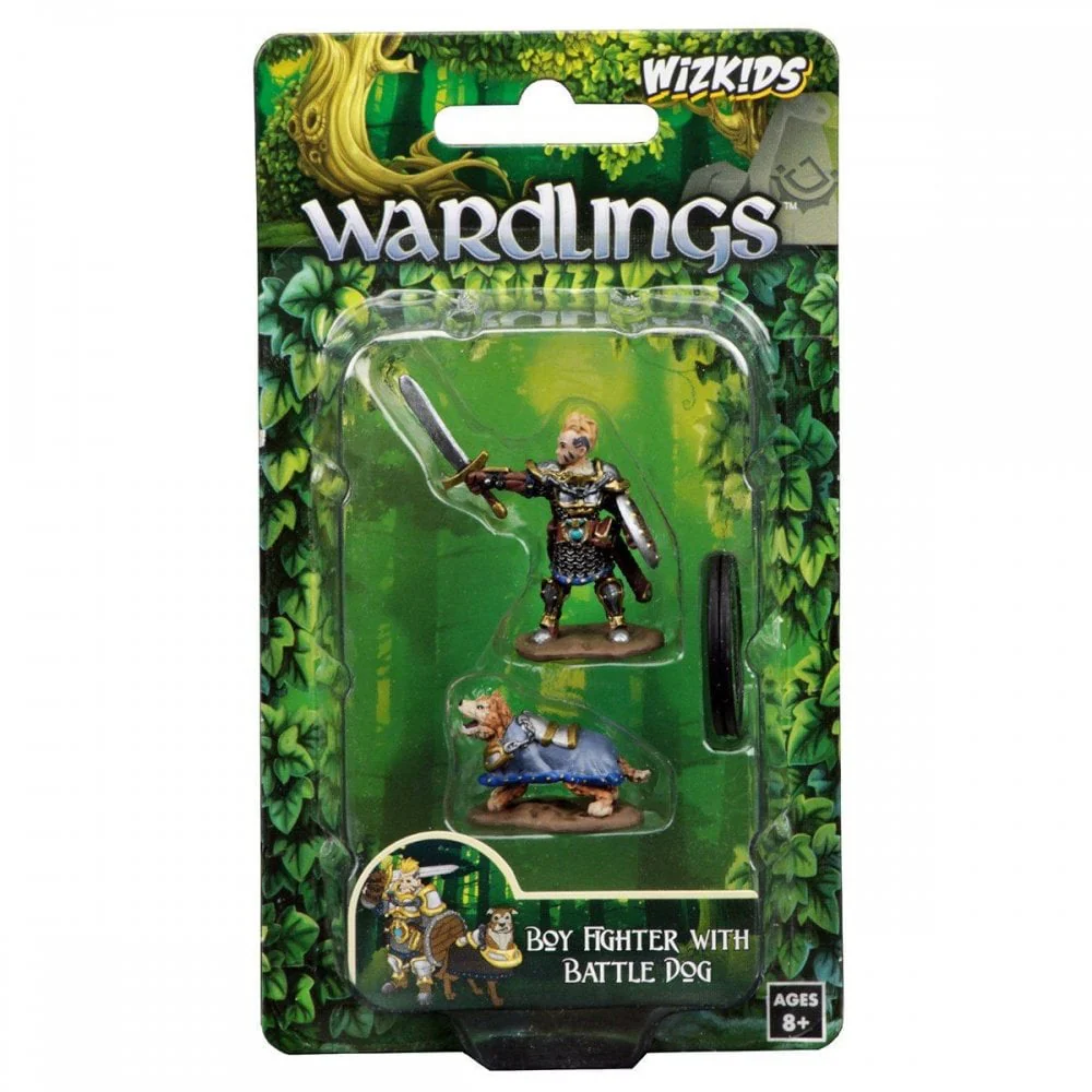 Boy Fighter & Battle Dog: WizKids Wardlings Miniatures