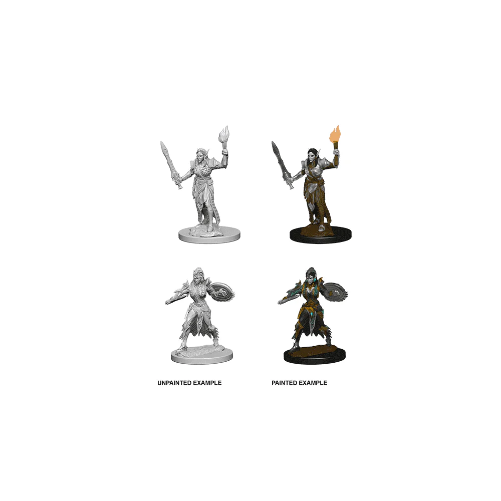 Elf Female Fighter: Pathfinder Deep Cuts Unpainted Miniatures