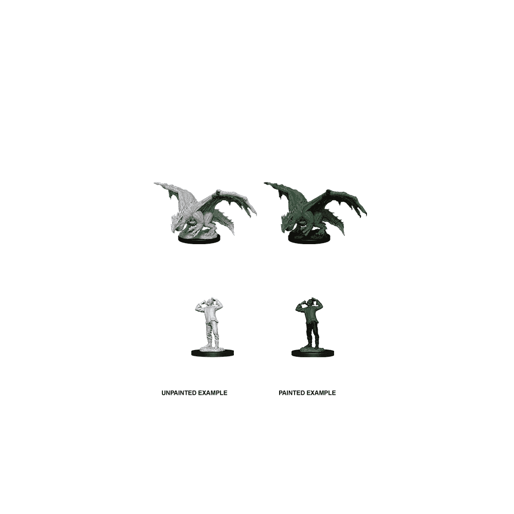 Green Dragon Wyrmling & Afflicted Elf: D&D Nolzur's Marvelous Unpainted Miniatures (W11)