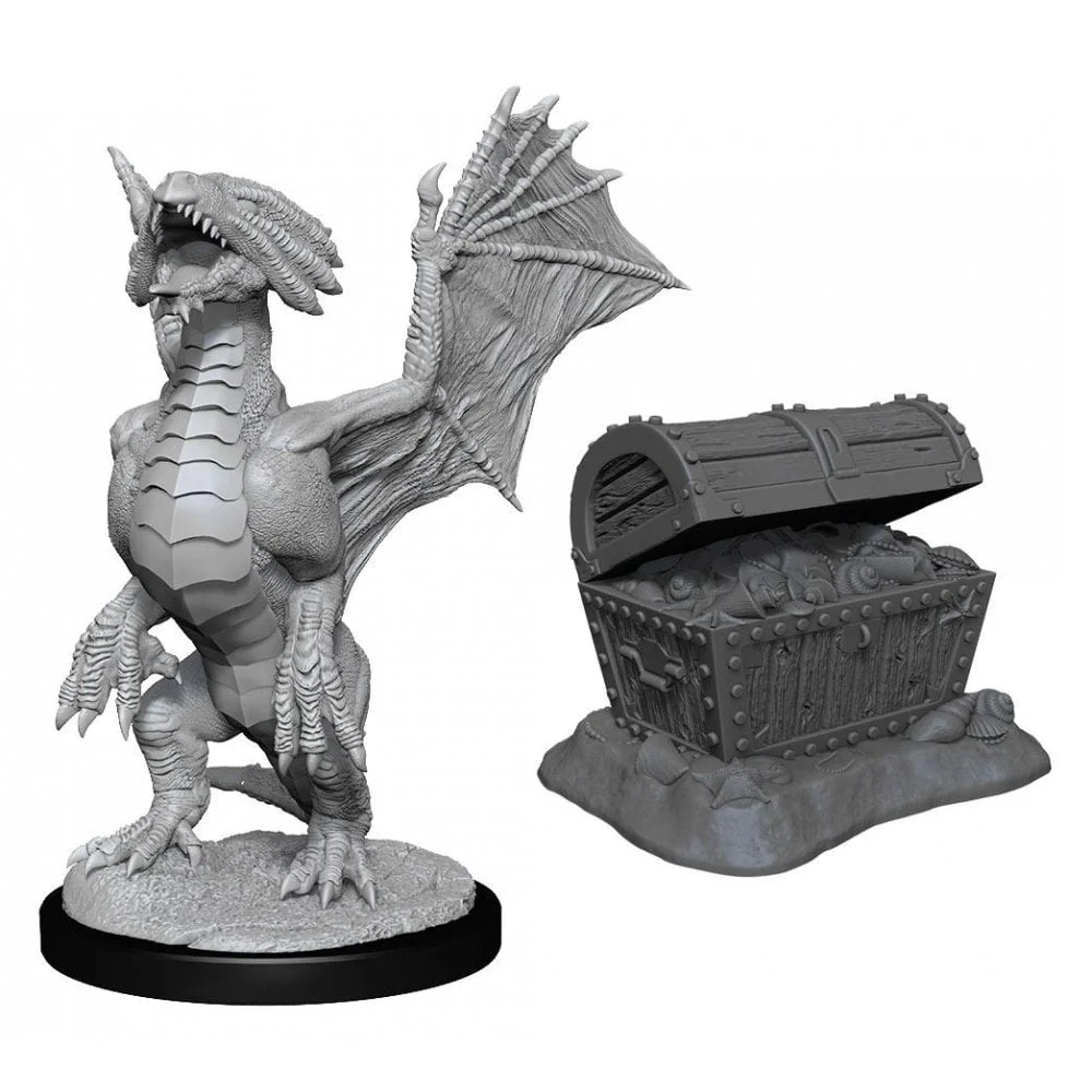 Bronze Dragon Wyrmling & Pile of Sea Found Treasure: D&D Nolzur's Marvelous Miniatures (W13)